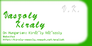 vaszoly kiraly business card